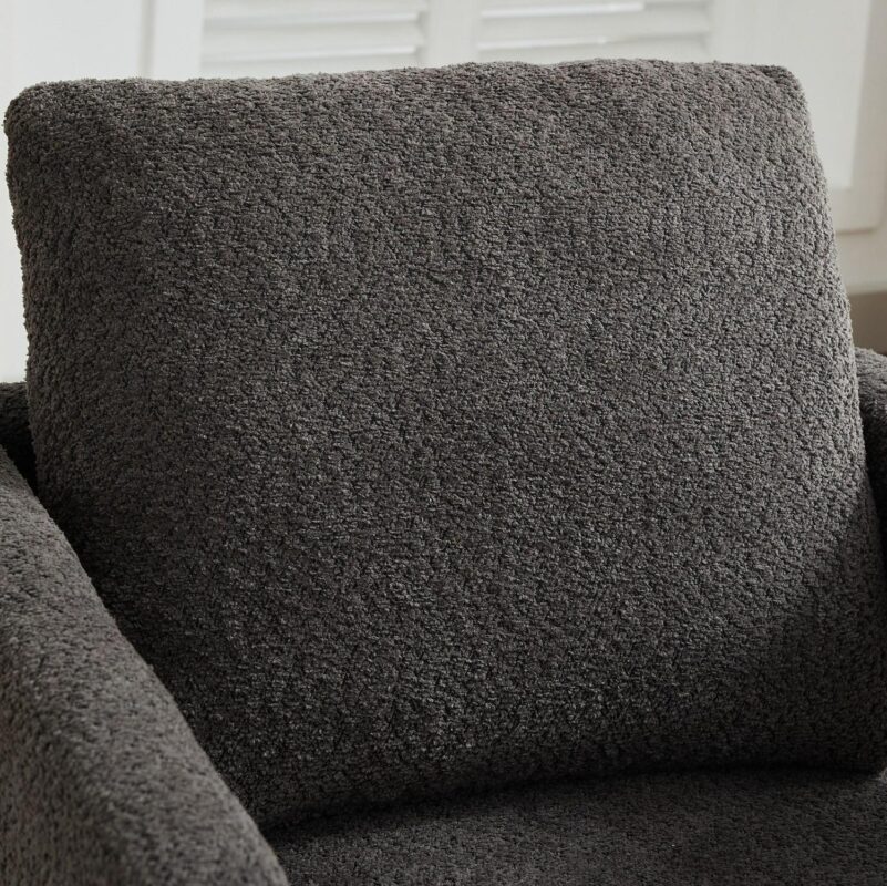 Hrinhom Modern CHARCOAL Boucle Swivel Accent Chair - Image 8