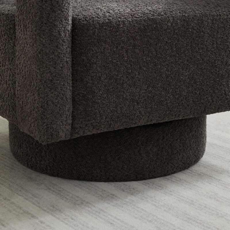 Hrinhom Modern CHARCOAL Boucle Swivel Accent Chair - Image 11