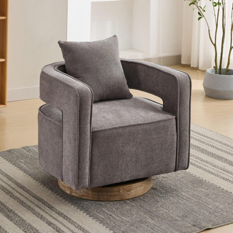 Hrinhom Modern CHARCOAL Swivel Accent Chair - Image 2