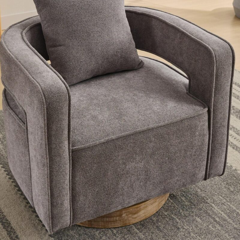 Hrinhom Modern CHARCOAL Swivel Accent Chair - Image 7