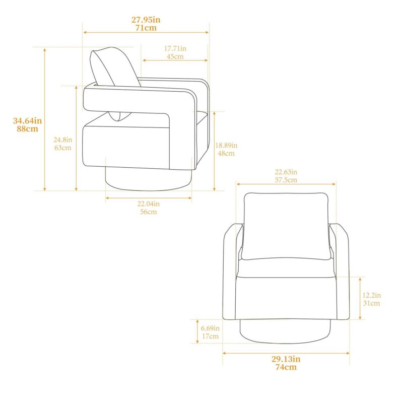 Hrinhom Modern CHARCOAL Boucle Swivel Accent Chair - Image 12