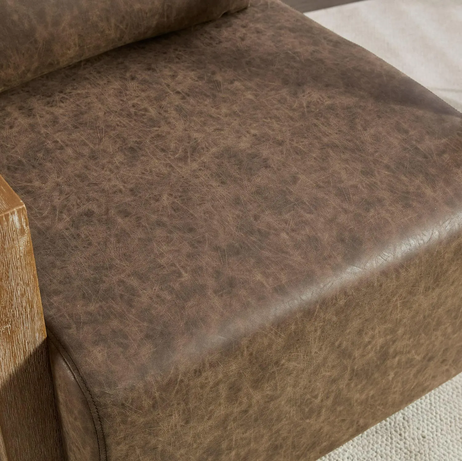 Hrinhom Modern COFFEE Faux leather Swivel Accent Chair - Image 9