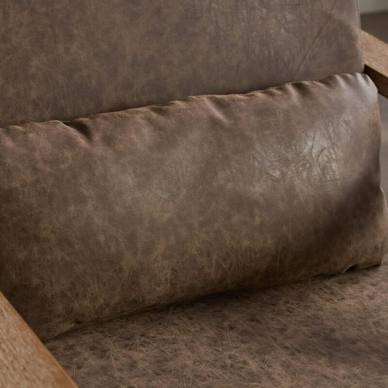 Hrinhom Modern COFFEE Faux leather Swivel Accent Chair - Image 7