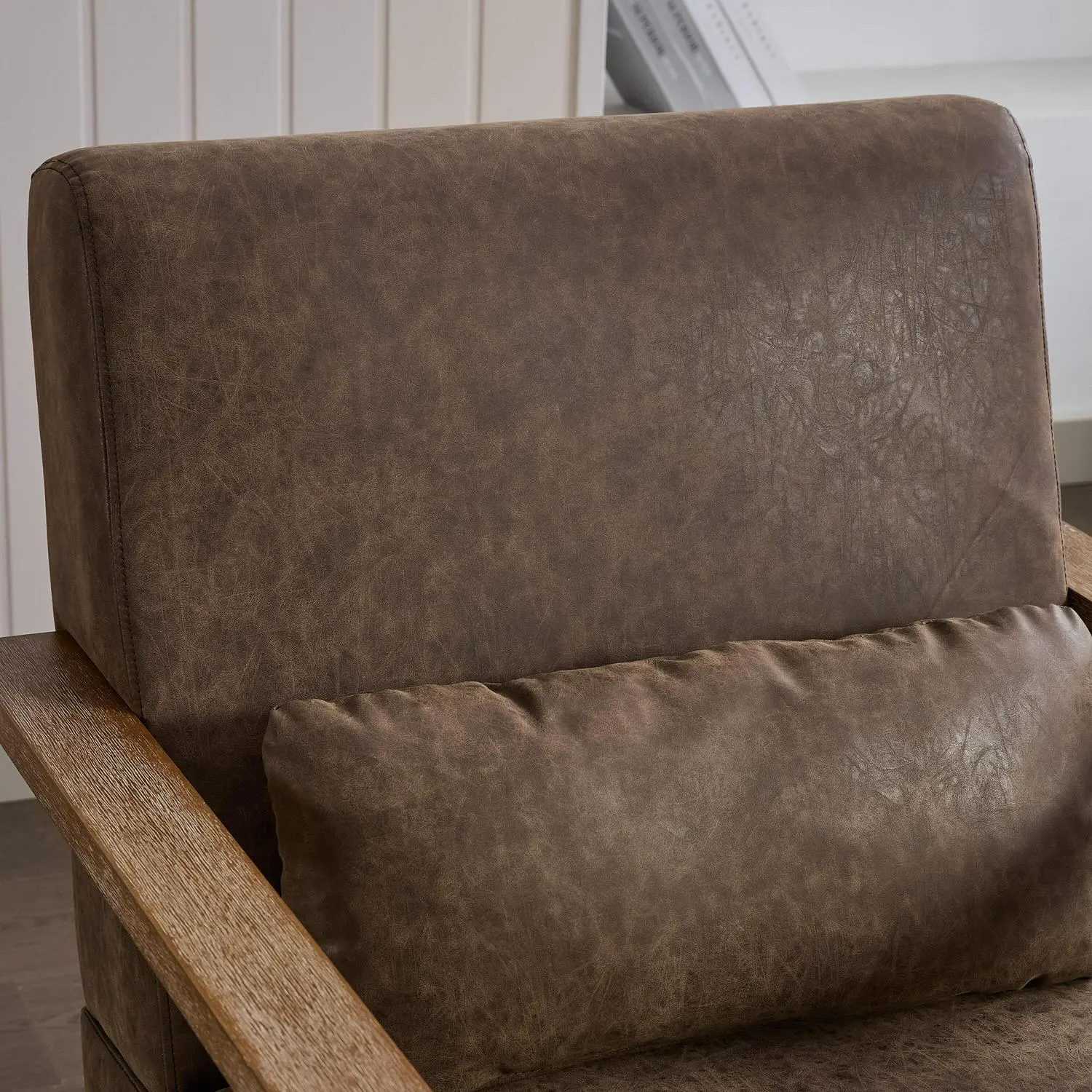 Hrinhom Modern COFFEE Faux leather Swivel Accent Chair - Image 6