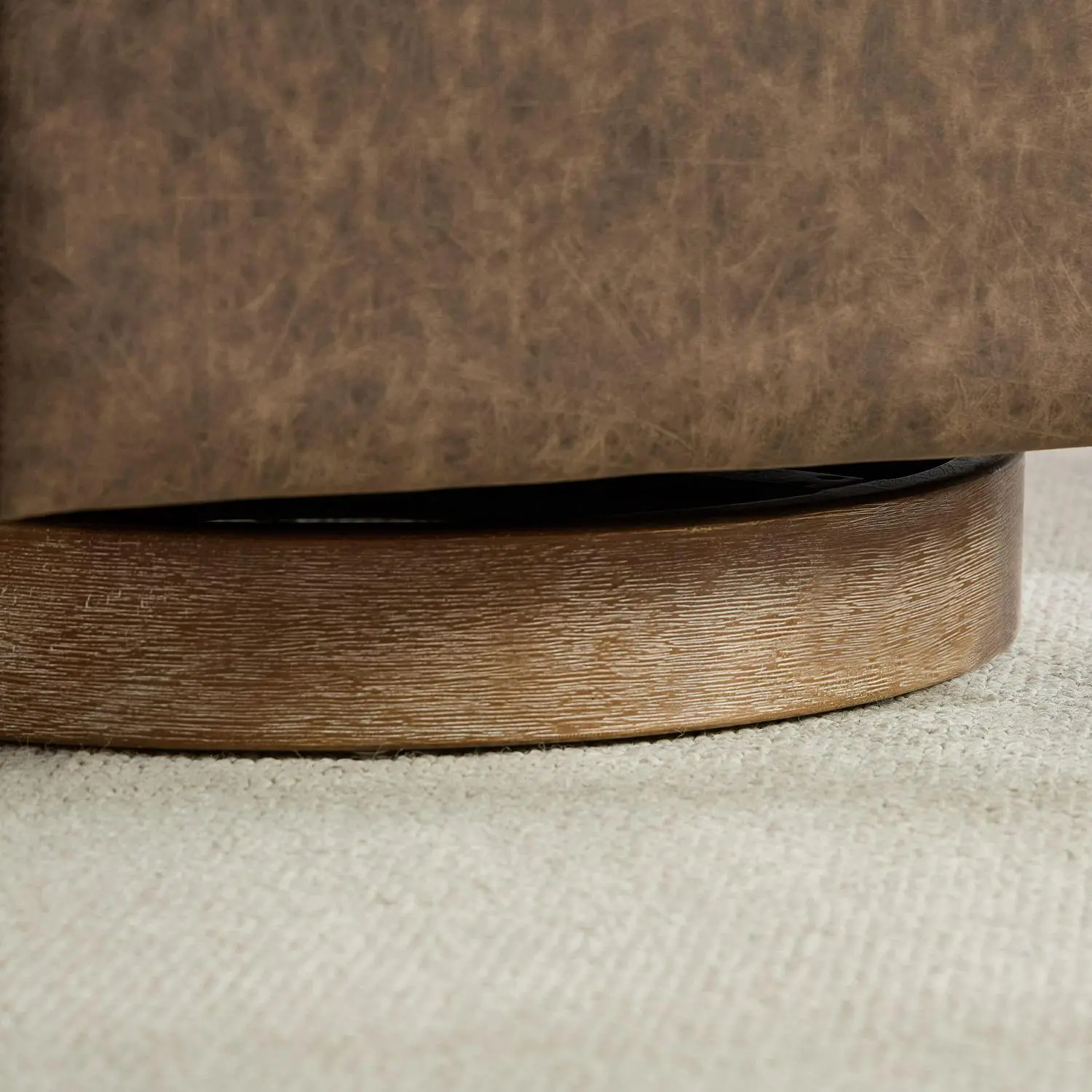 Hrinhom Modern COFFEE Faux leather Swivel Accent Chair - Image 11