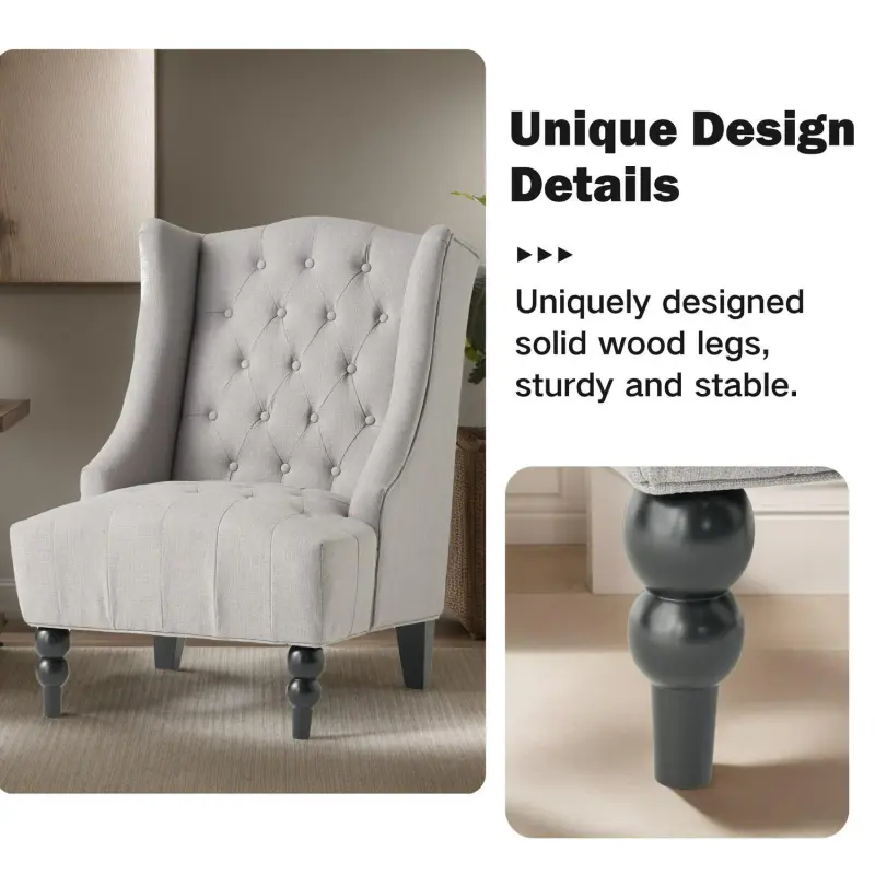 Hrinhom Vintage Gray Accent Chair - Image 6