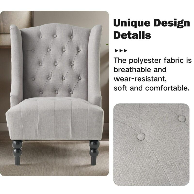 Hrinhom Vintage Gray Accent Chair - Image 7