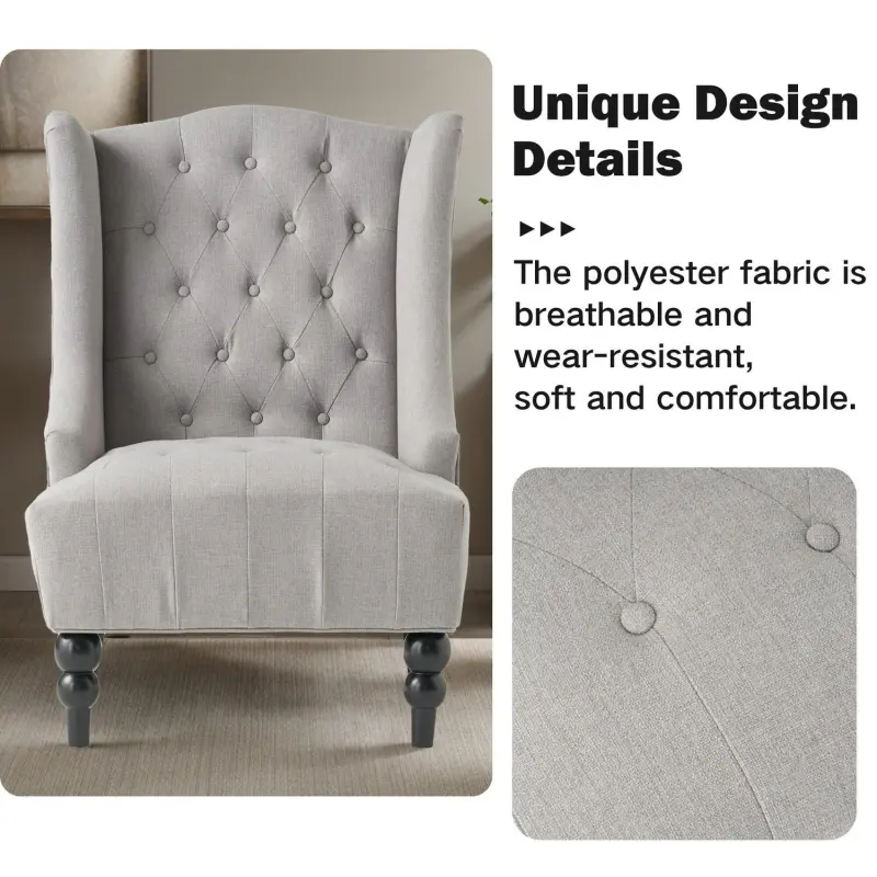 Hrinhom Vintage Gray Accent Chair - Image 7