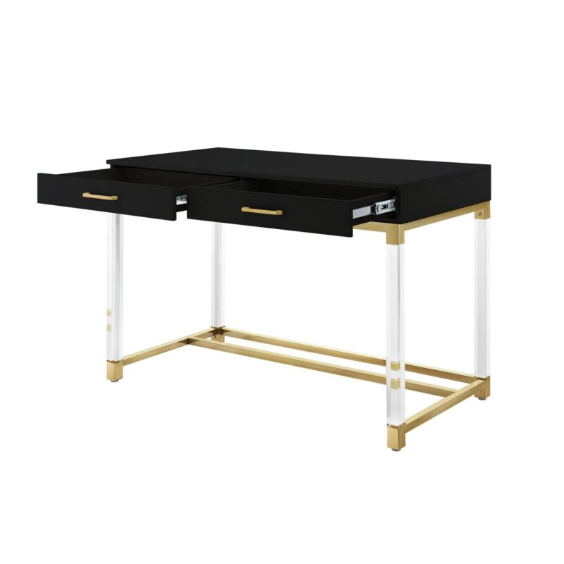 Inspired Home Caspian 48-in Black Modern/Contemporary Writing desk - Image 3