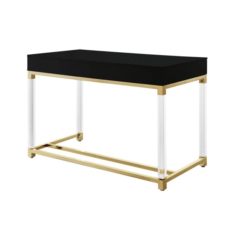 Inspired Home Caspian 48-in Black Modern/Contemporary Writing desk - Image 4