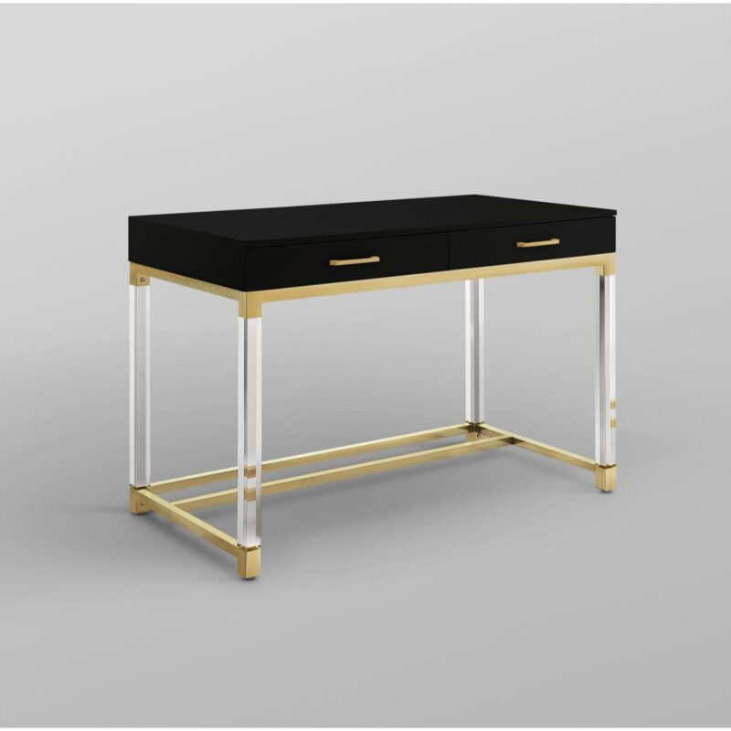 Inspired Home Caspian 48-in Black Modern/Contemporary Writing desk - Image 5