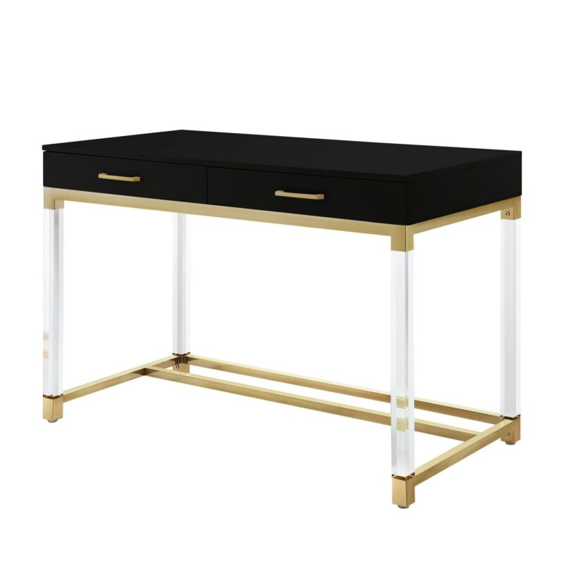 Inspired Home Caspian 48-in Black Modern/Contemporary Writing desk