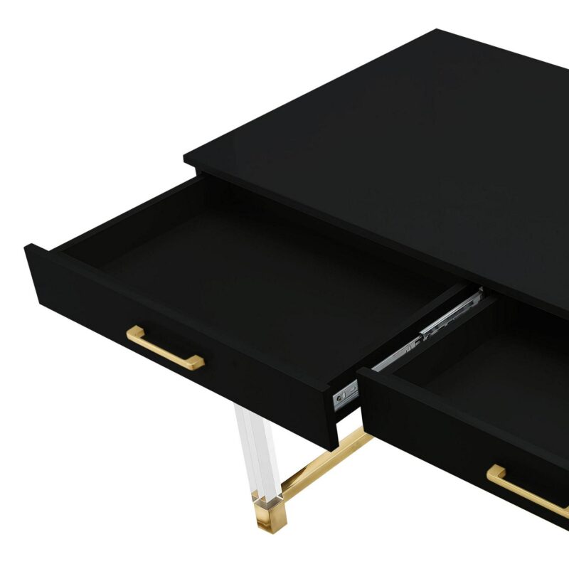 Inspired Home Caspian 48-in Black Modern/Contemporary Writing desk - Image 7