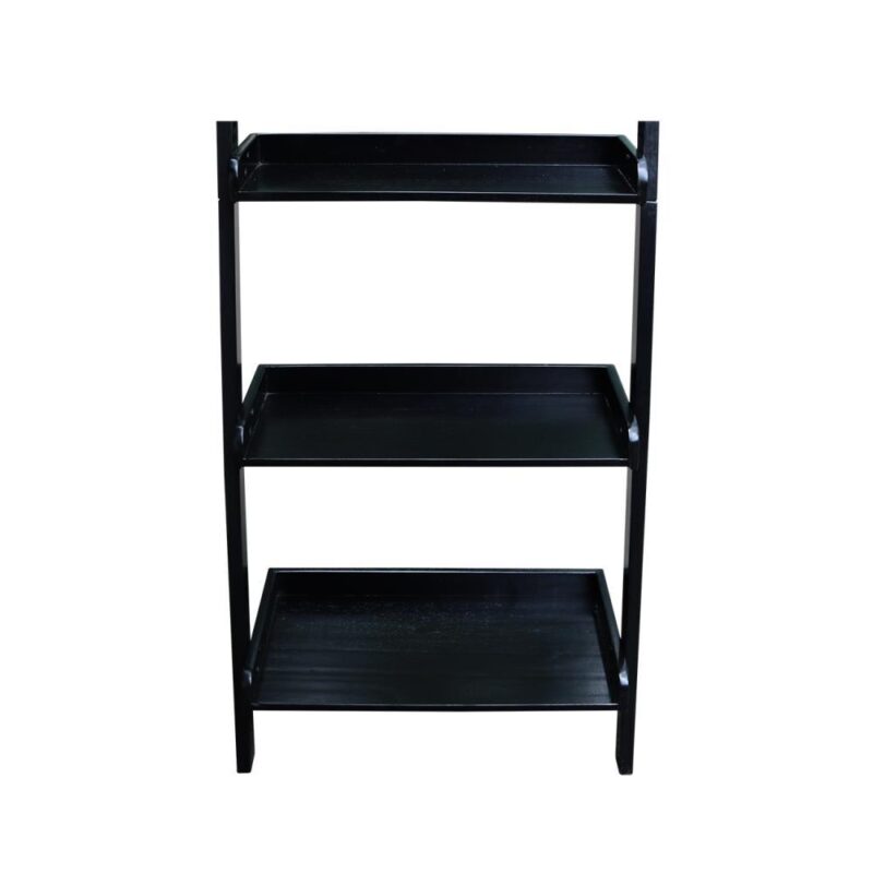 International Concepts Black Wood 5 -Shelf Ladder Bookcase ( 25-Inches W x 75-Inches H x 14-Inches D ) Painted - Image 4