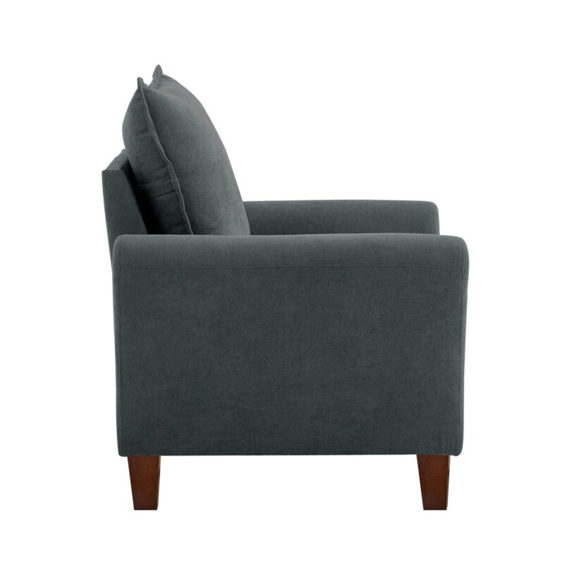 Jarenie Casual Dark Grey Linen Accent Chair - Image 4