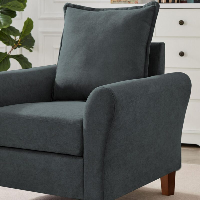Jarenie Casual Dark Grey Linen Accent Chair - Image 2