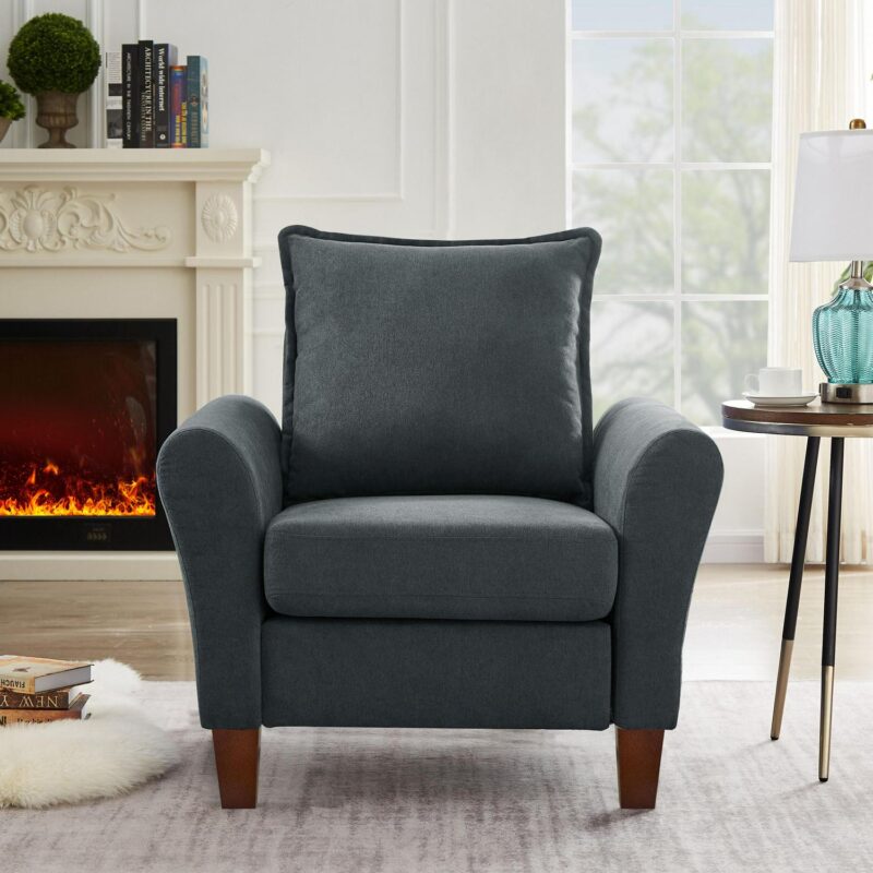 Jarenie Casual Dark Grey Linen Accent Chair - Image 6