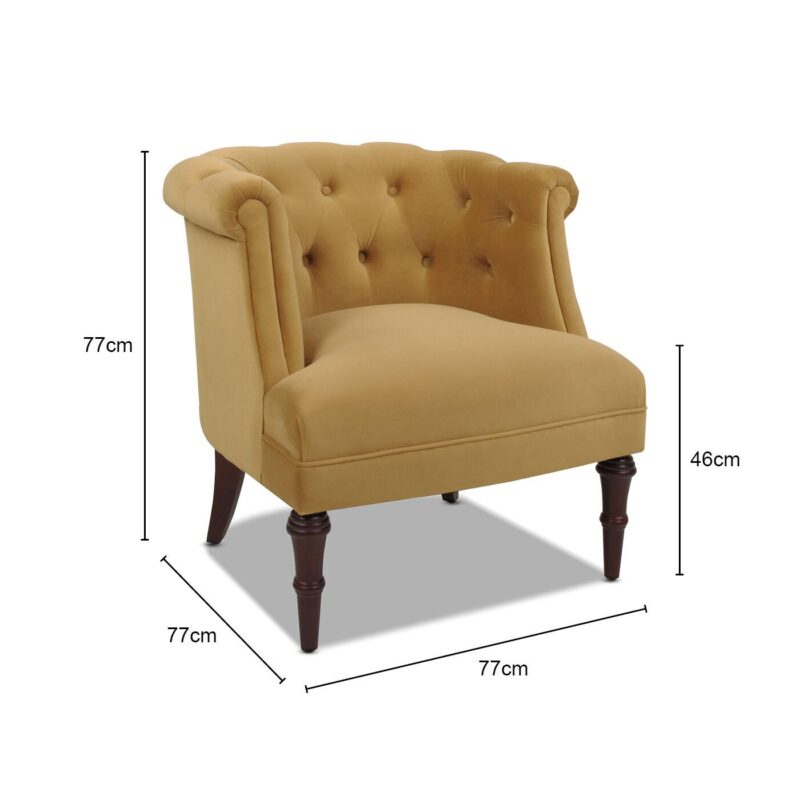 Jennifer Taylor Home Katherine Midcentury Gold Velvet Accent Chair - Image 4