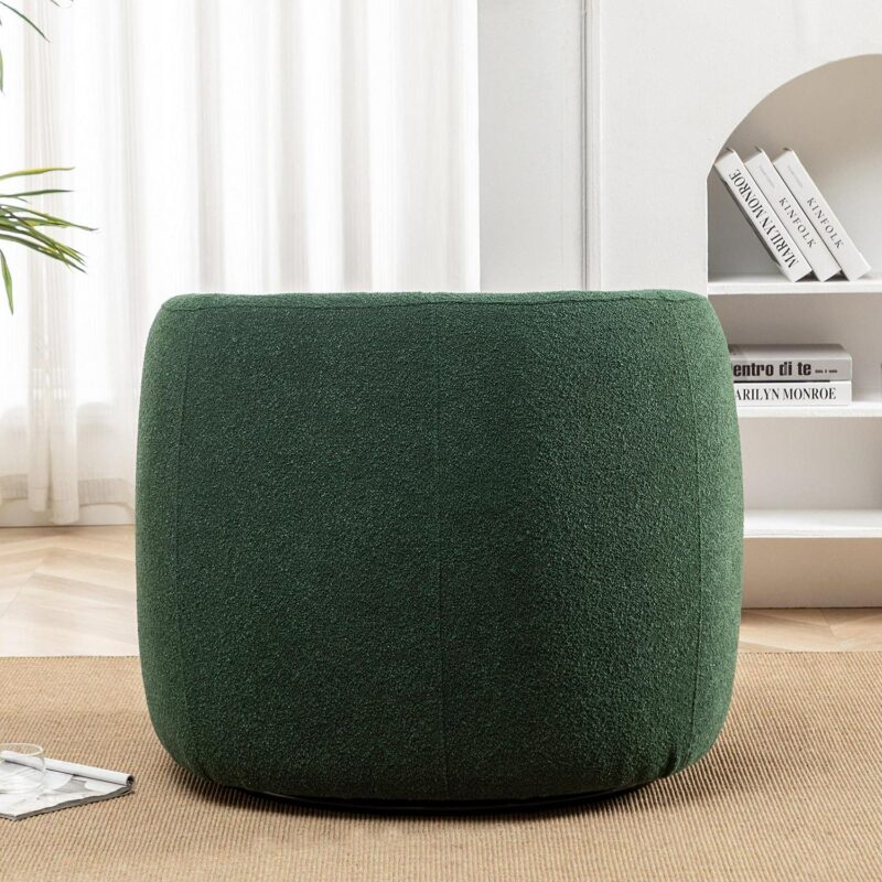 KINWELL Modern Green Boucle Swivel Accent Chair - Image 3