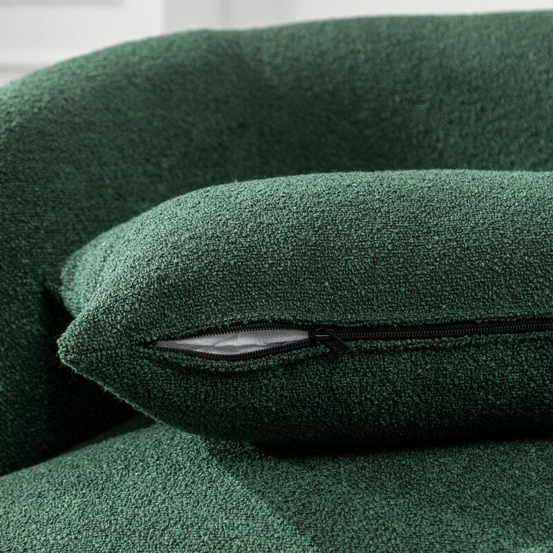 KINWELL Modern Green Boucle Swivel Accent Chair - Image 7