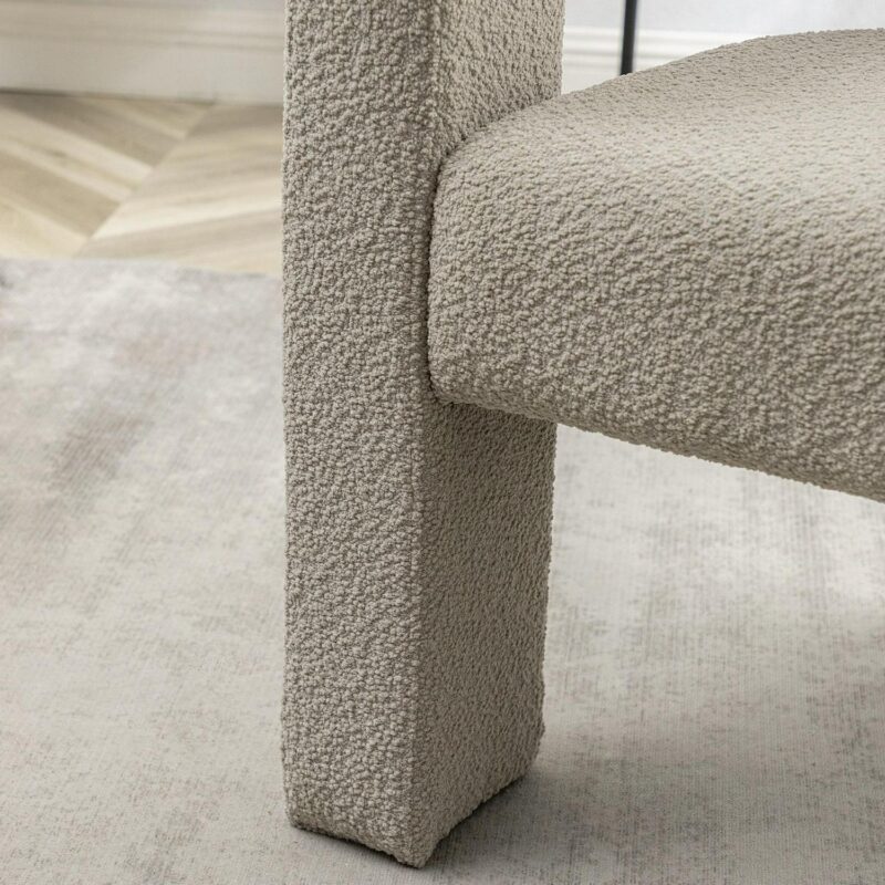 KINWELL Modern Oatmeal Boucle Accent Chair - Image 10