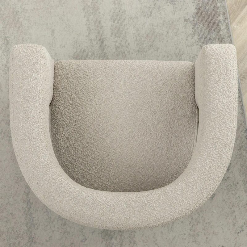 KINWELL Modern Oatmeal Boucle Accent Chair - Image 7