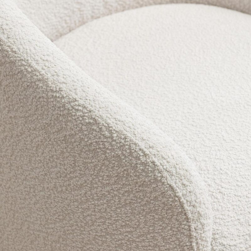 KINWELL Modern White Boucle Swivel Accent Chair - Image 9