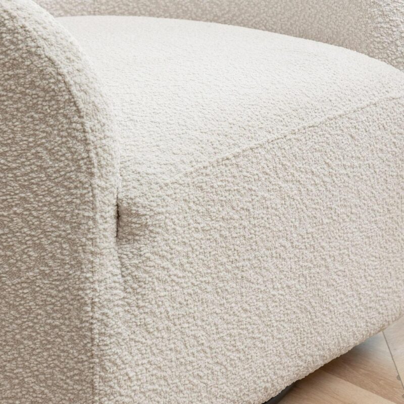 KINWELL Modern White Boucle Swivel Accent Chair - Image 10