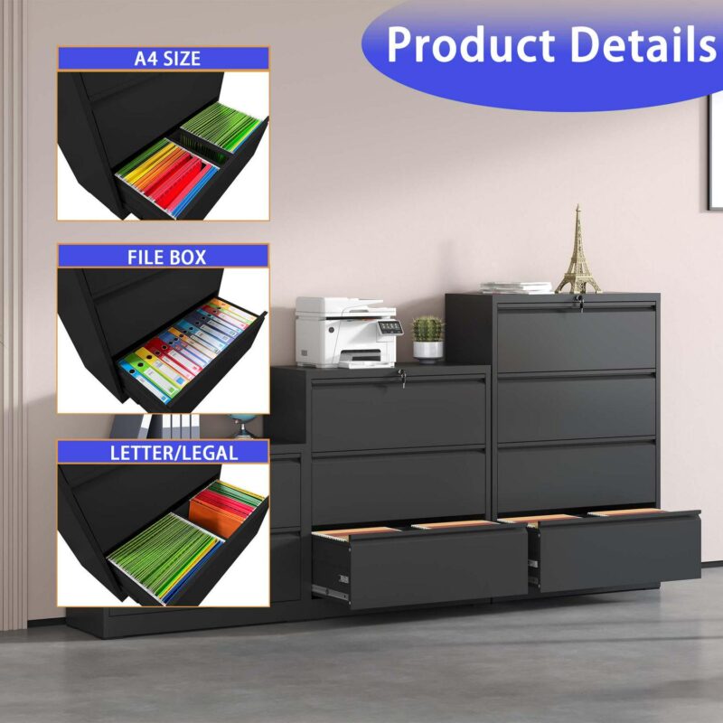 Kahomvis Black Office Cabinet - Image 6