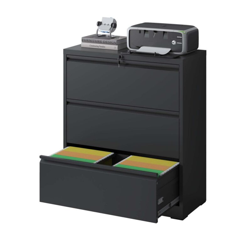 Kahomvis Black Office Cabinet - Image 4