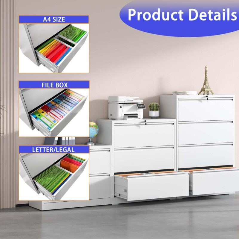 Kahomvis White Office Cabinet - Image 6