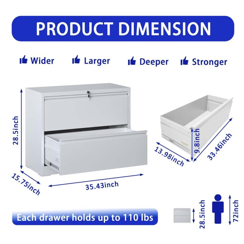 Kahomvis White Office Cabinet - Image 4