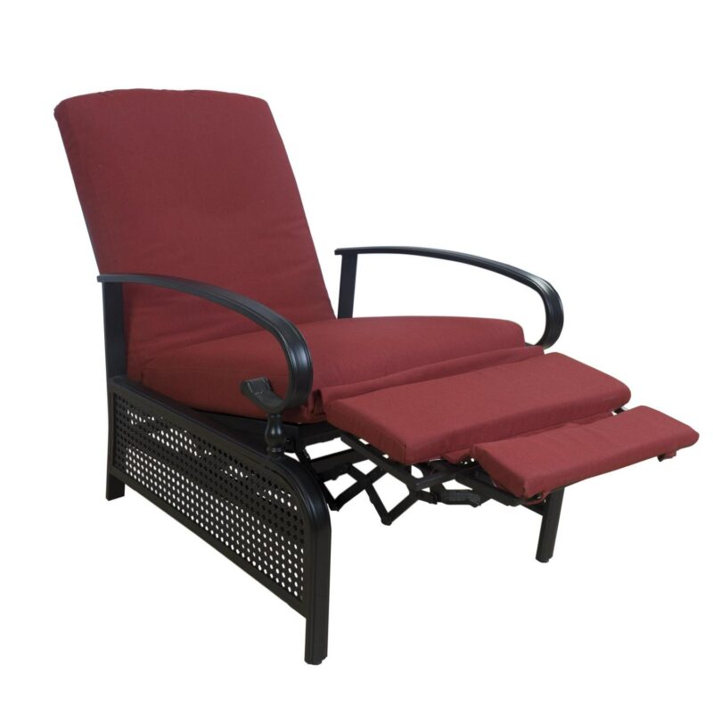 Kozyard Burgundy Polyester Upholstered Recliner - Image 4