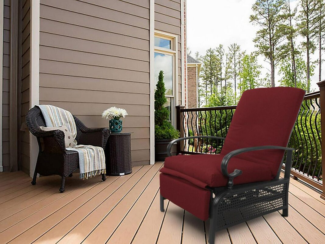 Kozyard Burgundy Polyester Upholstered Recliner - Image 2