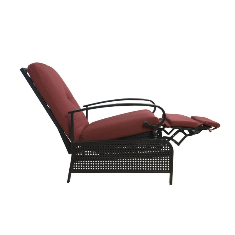 Kozyard Burgundy Polyester Upholstered Recliner - Image 7