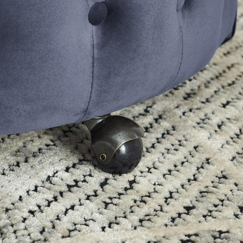 LIVIZA Casual Gray Velvet Swivel Accent Chair - Image 8