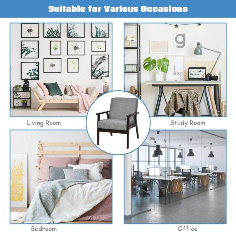 LIVIZA Modern Gray Accent Chair - Image 8