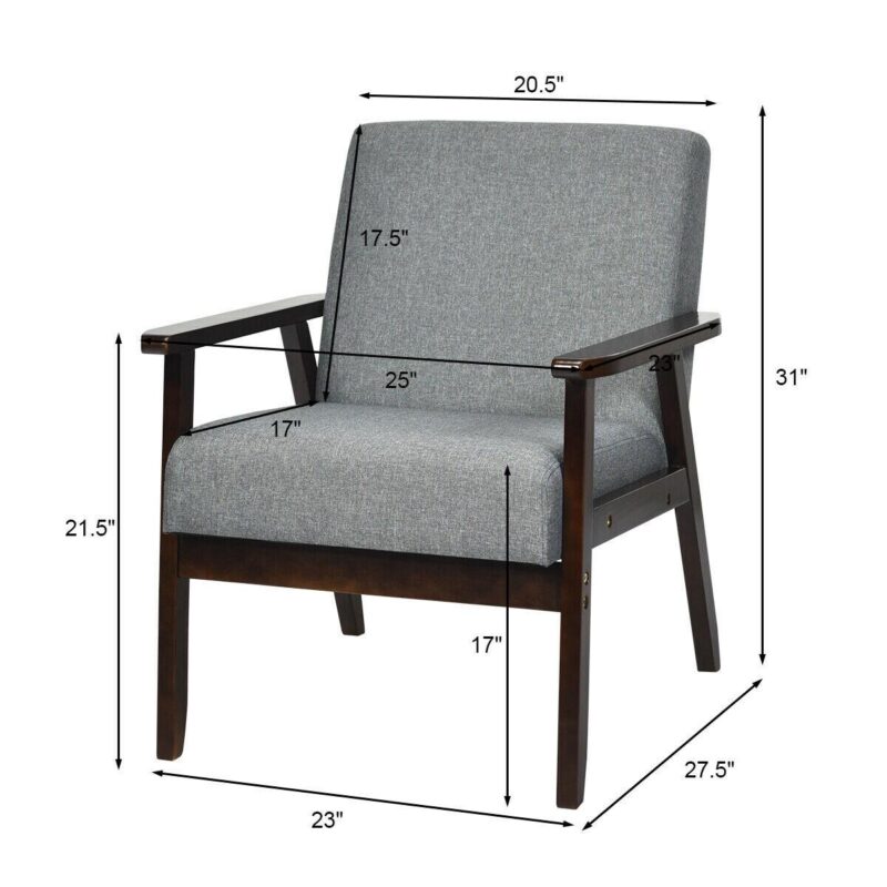 LIVIZA Modern Gray Accent Chair - Image 3