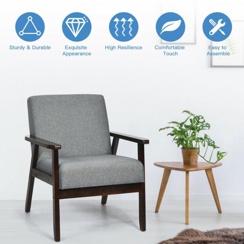LIVIZA Modern Gray Accent Chair - Image 4