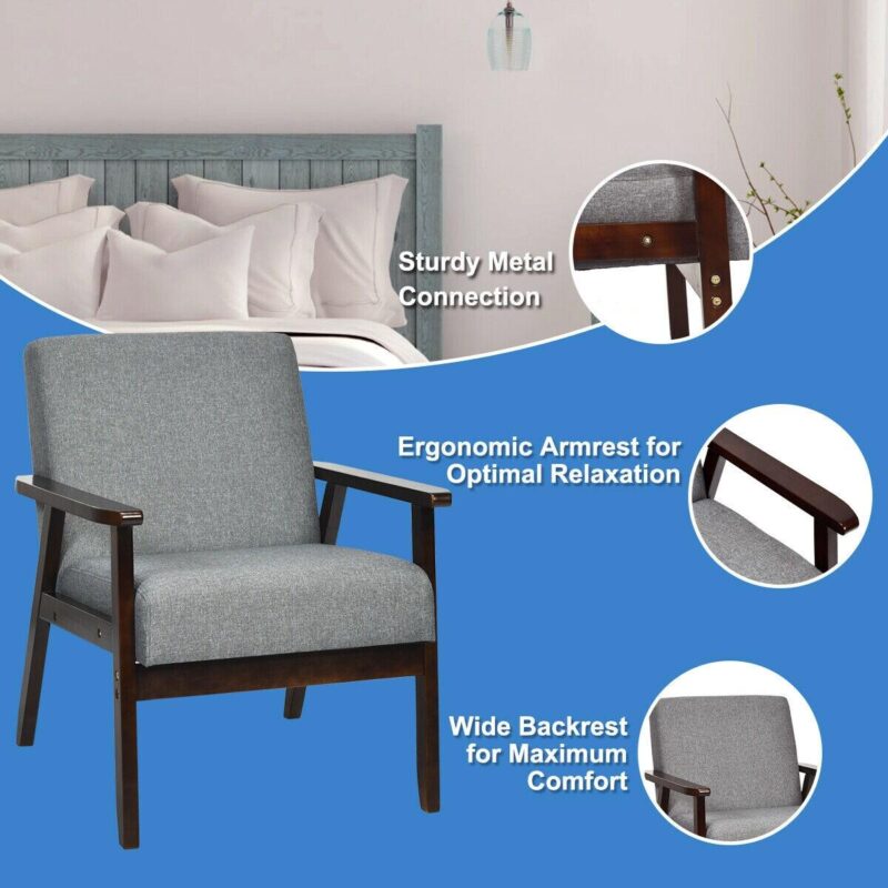 LIVIZA Modern Gray Accent Chair - Image 7