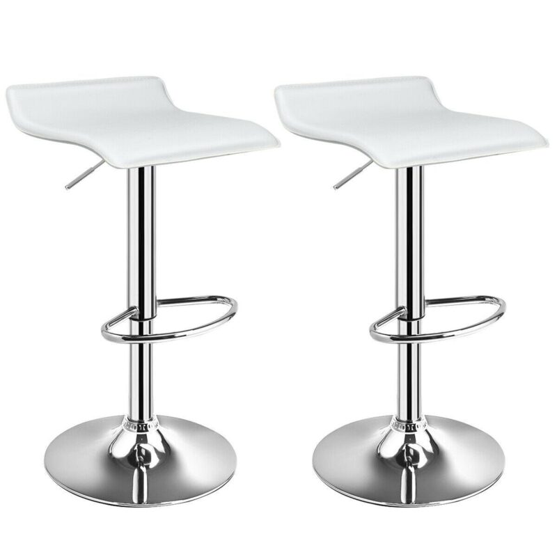 LIVIZA Modern White Swivel Club Chair