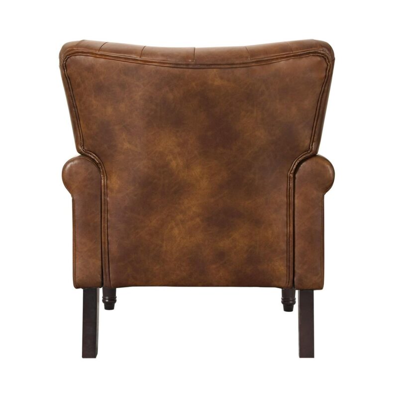 LUE BONA 2 Modern Brown/Faux leather Faux leather Accent Chair - Image 5