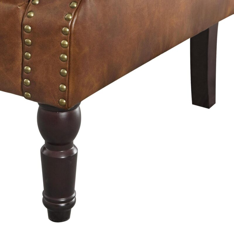 LUE BONA 2 Modern Brown/Faux leather Faux leather Accent Chair - Image 8