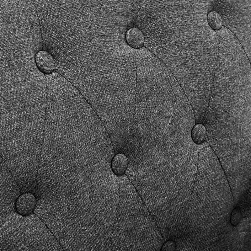 LUE BONA Modern Dark Gray Linen Accent Chair - Image 6