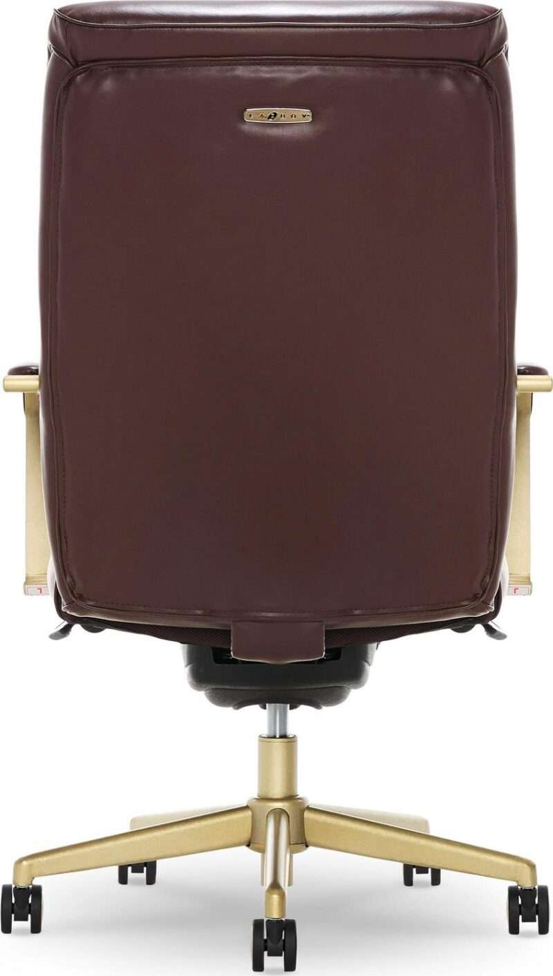 La-Z-Boy Melrose Brown Bonded Leather Contemporary Ergonomic Adjustable Height Swivel Faux Leather Executive Chair - Image 10