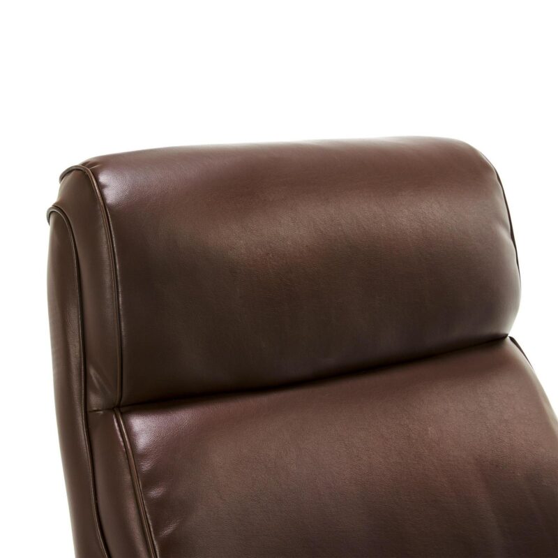 La-Z-Boy Melrose Brown Bonded Leather Contemporary Ergonomic Adjustable Height Swivel Faux Leather Executive Chair - Image 4