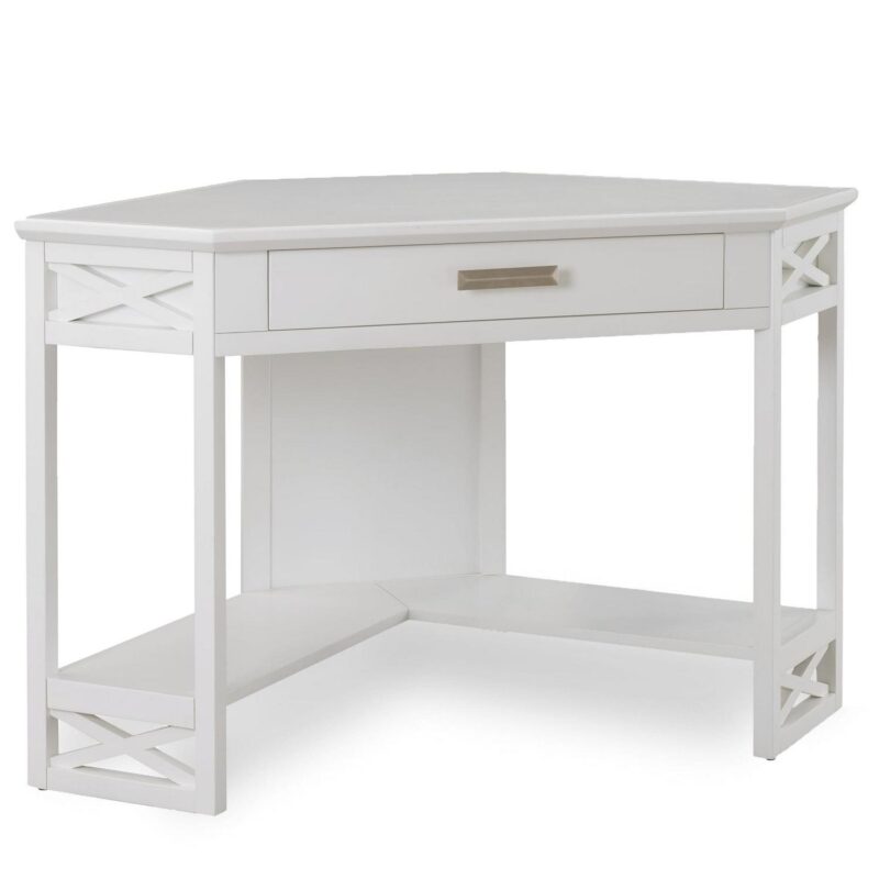 Leick Home Home Office 48-Inches White Classic Oak Corner desk