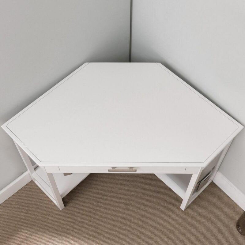 Leick Home Home Office 48-Inches White Classic Oak Corner desk - Image 4