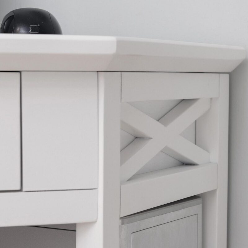Leick Home Home Office 48-Inches White Classic Oak Corner desk - Image 9