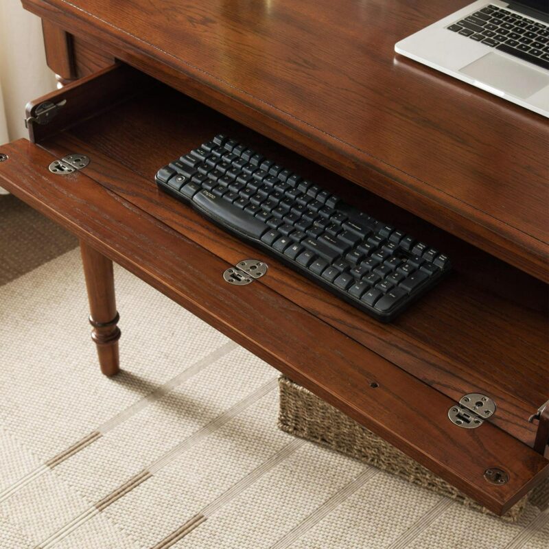 Leick Home Home office 48-Inches Brown Traditional Oak Writing desk - Image 5